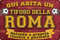 Targa decorativa in metallo resistente alle intemperie, per gli appassionati di calcio, Qui Abita un Tifoso della Roma - Entrada a proprio rischio e pericolo (20x30cm)
