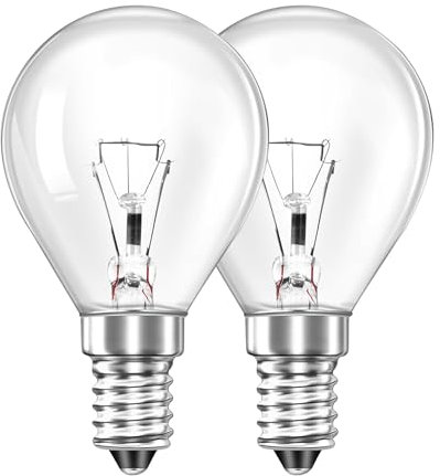 EVOGES Lot de 2 ampoules de four à vis E14 40 W - Résistantes à la chaleur - 300 °C - Blanc chaud - Compatible avec Bosch, NEFF, Siemens, Zanussi