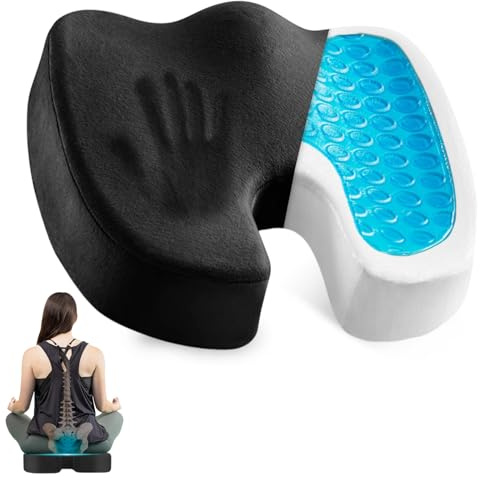 TYBYBB Coussin en gel orthopédique - Contre les plaies - Coussin anneau de siège - Coussin de coccyx - Combi gel et mousse à mémoire de forme - Coussin d'assise en mousse à mémoire de forme