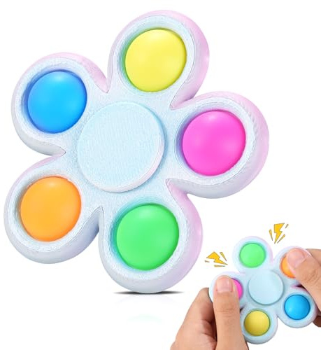 Scione Pop Spinner Stampato in 3D - Giocattolo Sensoriale, Popper Antistress con Design Silenzioso, Strumento per Concentrazione ADHD, Regali per Feste di Compleanno (Blu Rosa)