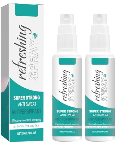 Antiperspirant deodorantspray – långvarig anti-svetsspray för ansikte, huvud, armhålor och kropp – naturlig förfriskning mot svett, långvarig torr och fräsch (2)