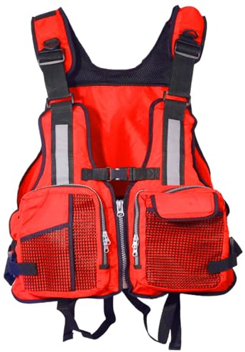 Xoeryoy Chaquetas Salvavidas para Adultos Altos Chalecos Salvavidas Reflectantes de Nylon Reflectantes con Chaquetas con Cremallera Ajustables para Pescar Deportes de Agua Kayak#