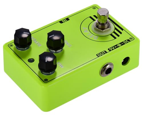 Naroote Dolamo D-14 Pedal de Retardo 1 Segundo Tiempo de Retardo Repetición de Mezcla Diseño True Bypass Guitarristas Eléctricos Aleación Verde Claro