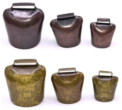Toddmomy Campanelle Antifurto per Animali da Allevamento in Ferro, 2 Pezzi, Bronzo, Campanelli Spessi Suono Forte, Adatti per Cavalli e Mucche, Accessori Agricoli