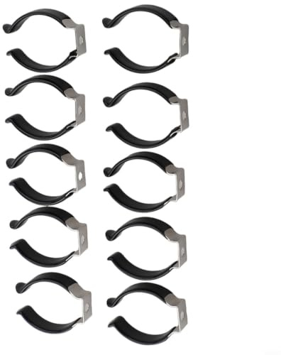 10-pack U-terminalfästen tillverkade av med plastbeläggning, halkfria fästklämmor för LED-lysrör, enkel montering av ljuslister i olika storlekar 38–52 mm,