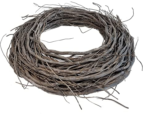 Deko Holz Türkranz grau zum selbst dekorieren - 40 cm - Natur Tischkranz Adventskranz Weidekranz aus Zweigen