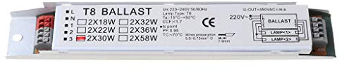 JULYCICIYA Electronic Ballasts T8 220-240V AC 2x30 W Wide Voltage Electronic Ballast Fluorescent Lamp Ballasts
