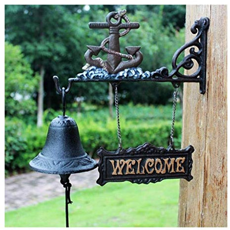 MUVLUX Cast Iron Dinner Bell Cast Iron Bell - Welcome Entry Door Bell, Antique Doorbell Decoration, Front Door, Interior, Exterior Decor