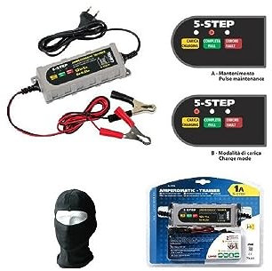 COMPATIBILE CON BMW R 1250 GS CARICA BATTERIA-MANTENITORE DI CORRENTE 6/12V-0,55/1A PER MOTO SCOOTER QUAD BARCHE CAMPER 70178 PER BATTERIE PIOMBO,SM,GEL,AGM UNIVERSALE