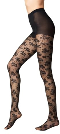 Goldenpoint Donna Collant Fantasia Pois Floreale Flock con Cinturino Anatomico e Tassello Igienico