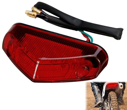 DONOONIS Feu Arrière Moto, 12 Volts Haute Luminosité, Universel, Rouge, Étanche, Résistant à la Corrosion, LED, Motocyclette, Feu Arrière, Stop