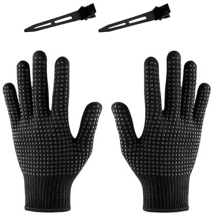 THXFUNAREA 2 Gant Anti Chaleur,Gants professionnels résistants à la chaleur,Gants Résistants à la Chaleur,pour fer à friser pour coiffer les cheveux, pour lisseur boucleur,coiffure,fer à lisser et fer