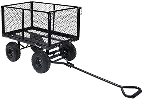 LAPOOH Carrello a Mano da Giardino Nero 350 kg,Articoli di ferramenta,Utensili,Carrelli merci-92582