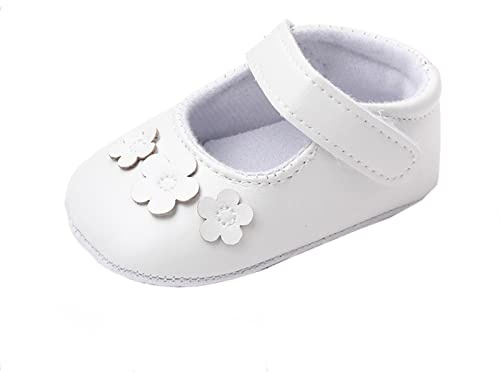 Generisch Primeros pasos para gatear para bebés con suela de goma antideslizante, elegantes princesas, bodas, ocasiones festivas, cómodas zapatillas de paseo, Blanco, 20 EU