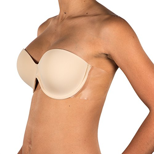 Perfection Secrets Winged Bra - Backless Strapless Invisible Adhesive Wings A to E Cup (C, Nude)