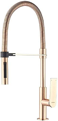 GRIFEMA LYON-G14001G | Professionelle Küchenarmatur - Wasserhahn Küche mit Flexibler Auslauf, Profibrause | Einhebel-Küchenmischer, G3/8'' Anschlüsse, Universalschwenker, Rose Gold