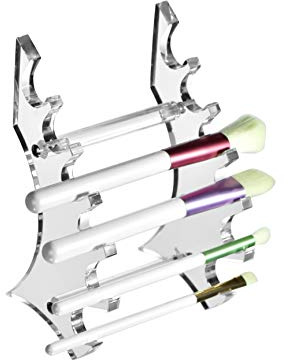 AMT Acrylic Pen Holder, CLEAR Makeup Display, Thick and Sturdy, Organizer Holder for Makeup Brush Fountain Pen, E-Cigarette, Vapor Display Case. (6 Slots)