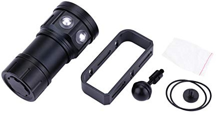 Akozon Torcia Subacquea, Torcia IPX8 18000lm 500M Lampada Impermeabile Lampada Subacquea da Campo All'Aperto