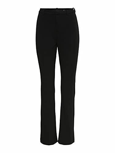 Vero Moda Pantalones Mujer VMAMIRA Cintura Media Pantalones, Negro, XL / 30L