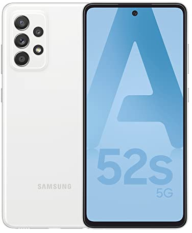 Samsung Galaxy A52S, Téléphone mobile 5G 128Go Blanc, Carte SIM non incluse, smartphone Android, Version FR