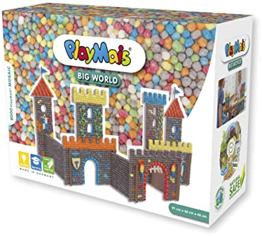 Playmais® MOSAIC BIG WORLD CASTLE - Bastel-Set für Kinder ab 3 Jahren | Motorik-Spielzeug mit 8.000 Basteln & Lernen + | Fördert Kreativität & Feinmotorik………