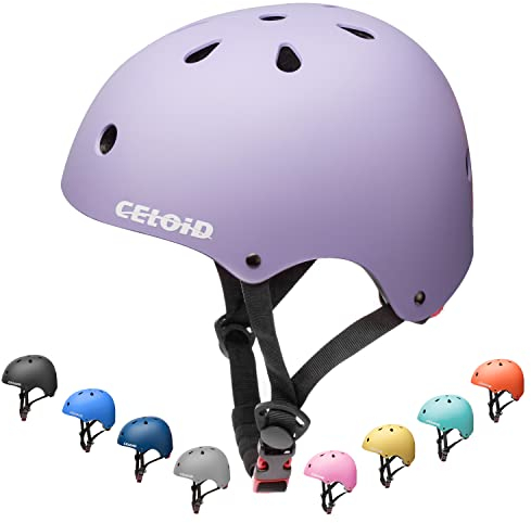 CELOID Children’s/Adolescents’ Bicycle Helmet, Toddler Skateboard Helmet for Kids Aged 3–5–8 Years, Boys/Girls, Adjustable Multi-Sport Helmet, Cycling, Skateboarding, Climbing, Roller Skating, Purple