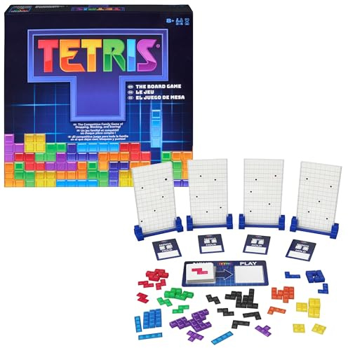 Spin Master Games - Juegos de Mesa Tetris, un Clásico de Estrategia y Velocidad para Toda la Familia, 2-4 Jugadores - Regalo Niño 8 años + - Juegos de Mesa Niños 8 Años +