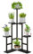 IBUYKE 6 Etagen Holz Pflanzenständer Blumenständer, 108cm Hoch Blumenregal Pflanzenregal für Mehrere Pflanzen, Mehrstöckig Ecke Pflanzentreppe für Innen Balkon Garten, Schwarz TMJ072B