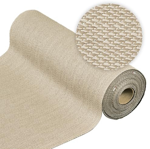 STORESDECO Alfombra vinílica de Tejido Trenzado Premium de Alta Gama. Lavable Antideslizante y extraplana. Materiales Resistentes de máxima Calidad Color Beige 80 x 200 cm
