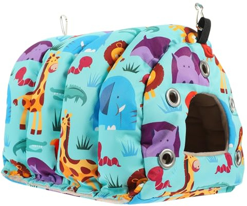 Toyvian Casa de Pájaros Cálida Nido de Pájaro para Loros Cama de Tienda para Mascotas Hamaca para Animales Pequeños para Descanso Invierno Pequeño Color Azul