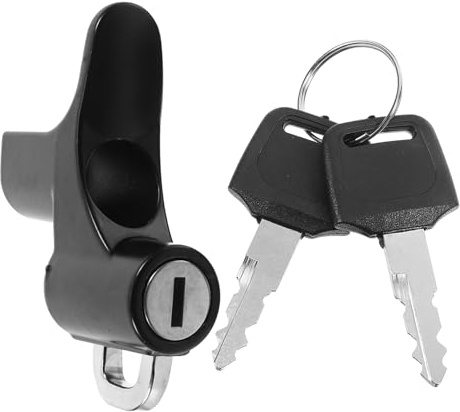 Abaodam Lucchetto Antifurto Per Casco Da Moto Nero Fissaggio Per Manubrio, Accessorio Sicurezza Per Scooter e Motociclette, Set Di Lucchetti Per Casco Da Moto