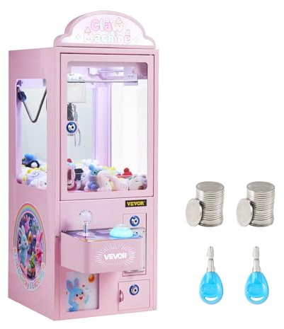 VEVOR Macchina ad Artiglio Giocattolo per Bambini con Luci e Suoni, Artigli in Acciaio Regolabili, Distributore di Premi per Caramelle Giocattolo Preciso, per Feste Commerciali in Casa e Cinema