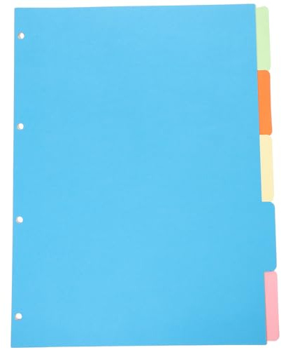 iplusmile Intercalaires A4 colorés pour classeur, lot de 10 pages indexables, séparateurs de dossiers pratiques pour organisation et classement rapide