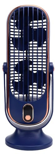 Decumeby Ventilatore da Scrivania Portatile a Torre a Doppia Ventola a 5 velocità Ventola di Raffreddamento da Scrivania Ricaricabile USB per Dormitori da Camera da Letto in Ufficio, 9,8x3,5 Pollici