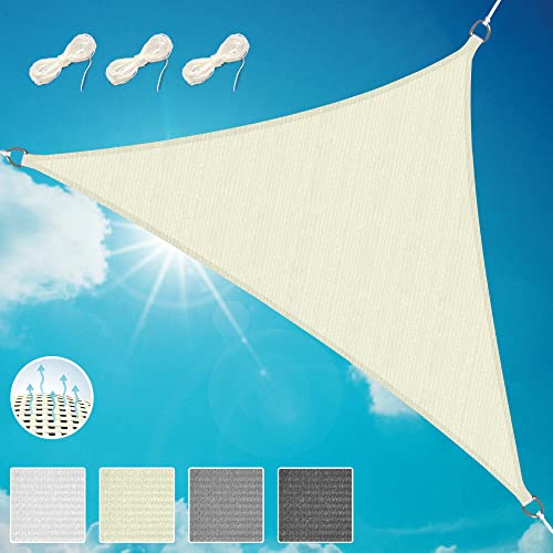 Sol Royal Sonnensegel dreieckig 7x5x5m Balkon Sonnensegel Wasserdurchlässig Terrasse Sonnenschutz Segel Creme Sonnensegel Balkon Segeltuch UV Sonnenschutz Garten Pool Camping - Shade Sails HS9
