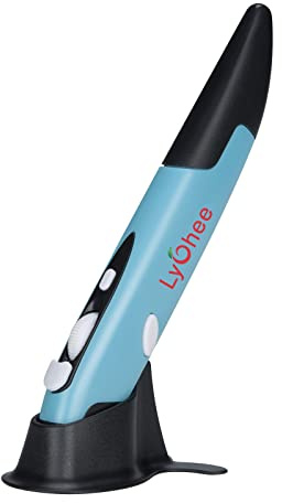 Lychee Mouse Penna Wireless,2.4GHZ Ottico Wireless Optical Mini Pen Mouse con Receiver USB 500/1000 DPI Regolabile per Windows 2000/XP/Vista/7 Linux Mac Sistema Operativo Android (Blu 01)