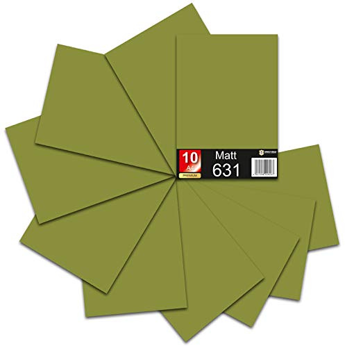 Din A4 ark 30 x 21 cm 621/631 plotterfolie vinyl bilfolie (493 oliv, set om 10 631 matt)