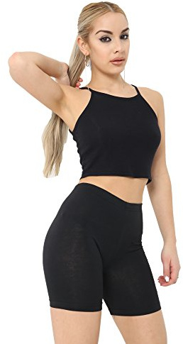 The Fancy Dress® Women's Cotton Cycling Shorts - Ladies Yoga Gym Workout Running Cycling Sports Shorts Stretchy 1/2 Length Over-Knee Legging Plus Size 6-30