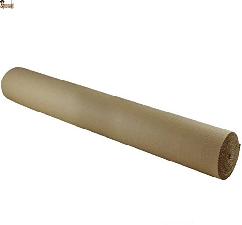 BricoLoco.com Cartón corrugado ondulado grueso embalaje y protección. Rollo 90 cms. x 10 mts. Tipo kraft. Embalar y proteger suelos, objetos, relleno de envíos. (90 cms. X 10 mts., 1)