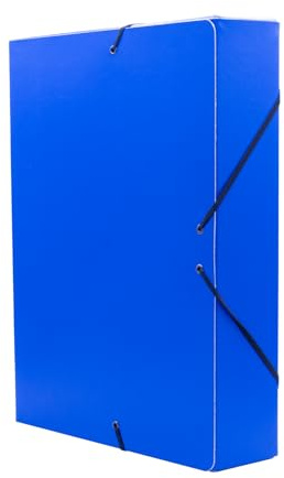 Raylu Paper – Carpeta de Proyectos Mate de tamaño A4 con lomo de 7 cm, carpeta de cartón resistente y cierre con gomas para proyectos escolares u oficina, Archivador tamaño 34 x 24 cm (Azul)