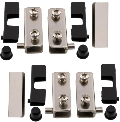 AERZETIX - C41059 - Lot de 2 paires de charnières pivotantes pour porte en verre glace vitre - vitrine - finition chrômée