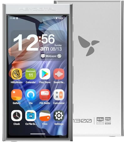 HiBy Digital M300 Android MP3 Player with Bluetooth and WiFi Streaming Player Android 13 Snapdragon 665 HIFI Audio (PCM/DSD) FM Radio Speaker Touchscreen 32GB + 2TB Expandable Storage