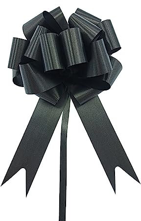 MoreChioce 30 Stück Weihnachts-Schleifen-Set, Geschenkschleifen Selbstklebend Geschenkbänder Ziehschleifen-Set für Feiertage Hochzeit Jahrestag Geschenk Blumenstrauß Korbdekoration,Schwarz