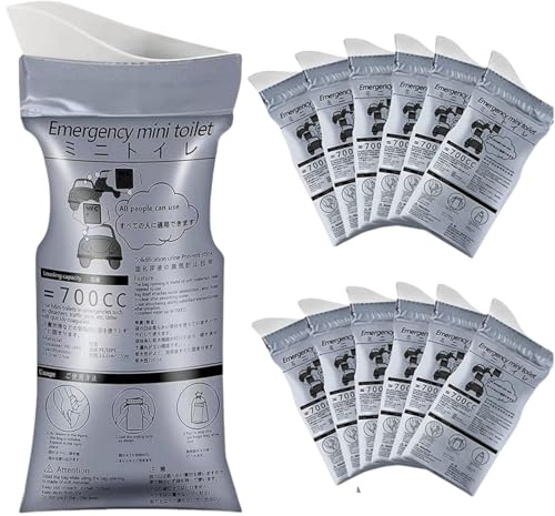 JNQYYH 12 Stück Einweg-Urinbeutel,700ml Urinbeutel für Unterwegs, Notfalltoiletten fürs Auto, Urinella für Frauen,männer, Auto Stau,Camping Reise