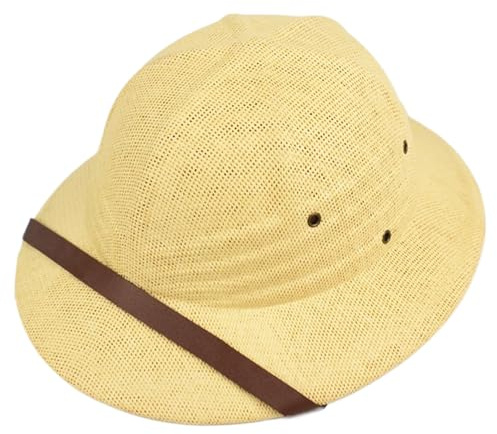 Gcroet Cappello, Casco per pipì Anti-Botte Regolabili, caschi in Pith Portatili per Uomini, Cappelli da Sole per Uomini e Donne, Beige