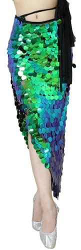Pailettenrock FüR Damen Meerjungfrau Rock Damen Pailletten Rock Glitzer Glitzer Kostüm Belly Dance Costume Sexy Paillettenrock Karnevalspartys