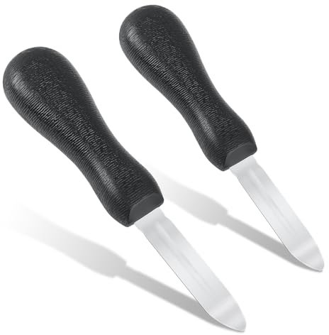 Nonley Cuchillo para desmenuzar ostras, paquete de 2 cuchillos profesionales para ostras y para todo tipo de conchas y ostras, herramientas duraderas para uso doméstico y restaurante