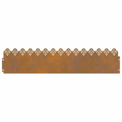 vidaXL Gräskanter 30 st 103 x 0,05 x 22 cm Väderbeständig stål Rostig