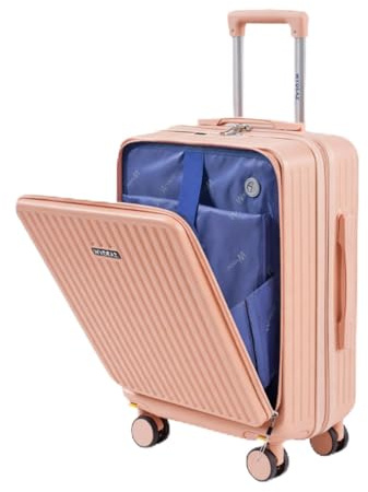 WYDEAZ Maleta de Cabina 55x38x23 cm, Trolley Rígido ABS+PC Ligero con 4 Ruedas 360°, Apertura Frontal, Puerto USB, Cierre de Combinación, Equipaje de Mano