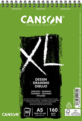 CANSON XL® Dessin Zeichenblock, DIN A5, 30 Blatt, 160 g/m²